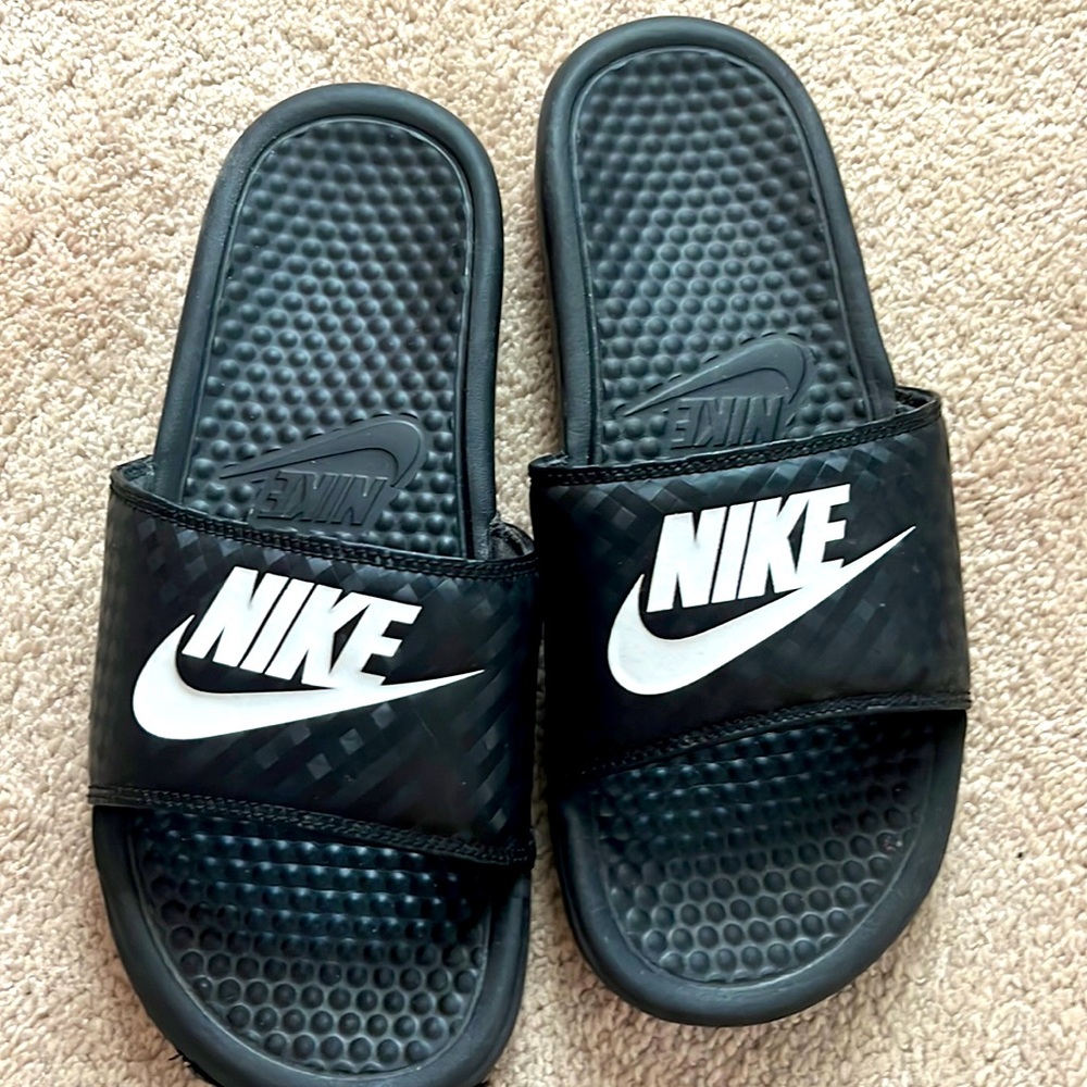 Women's black Nike slides size 8